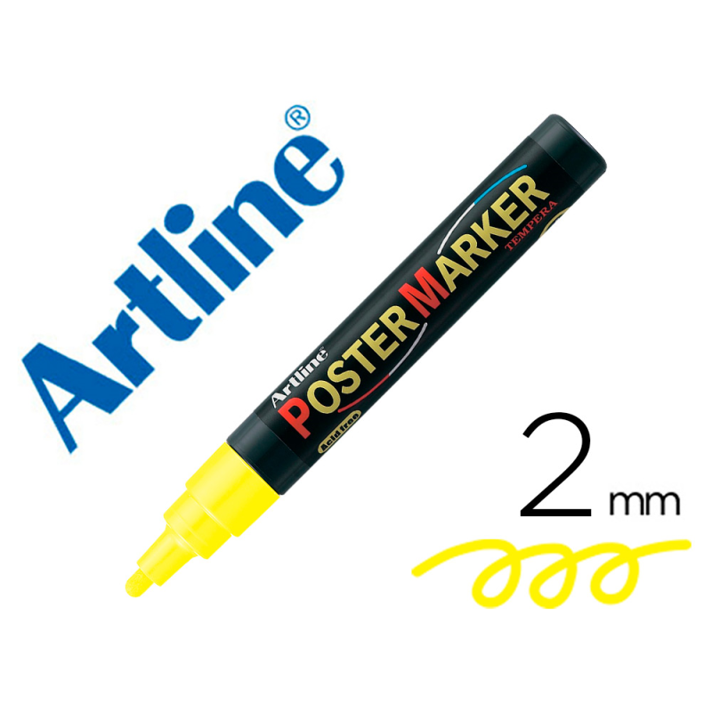 Rotulador artline poster marker epp-4-ama flu punta redonda 2 mm color amarillo fluor