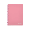 Cuaderno espiral liderpapel a5 witty tapa dura 80h 90gr cuadro 4mm con margen color rosa