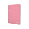 Cuaderno espiral liderpapel a5 witty tapa dura 80h 90gr cuadro 4mm con margen color rosa