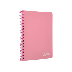 Cuaderno espiral liderpapel a5 witty tapa dura 80h 90gr cuadro 4mm con margen color rosa