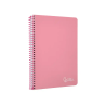 Cuaderno espiral liderpapel a5 witty tapa dura 80h 90gr cuadro 4mm con margen color rosa