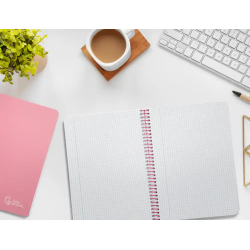 Cuaderno espiral liderpapel a5 witty tapa dura 80h 90gr cuadro 4mm con margen color rosa