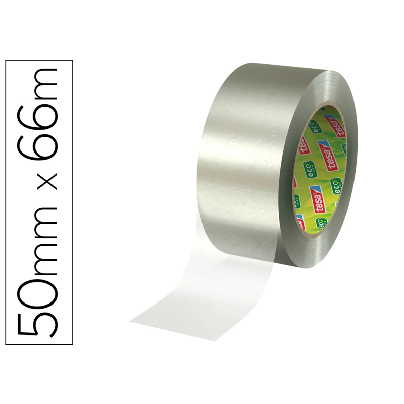 Cinta adhesiva tesa eco ultrafuerte transparente 66 mt x 50 mm para embalaje
