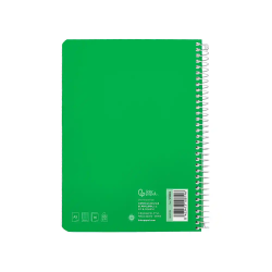 Cuaderno espiral liderpapel a5 witty tapa dura 80h 90gr cuadro 4mm con margen color verde