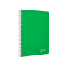 Cuaderno espiral liderpapel a5 witty tapa dura 80h 90gr cuadro 4mm con margen color verde