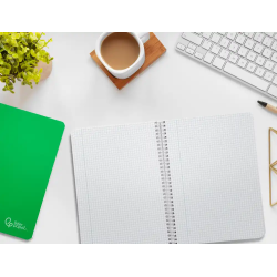Cuaderno espiral liderpapel a5 witty tapa dura 80h 90gr cuadro 4mm con margen color verde