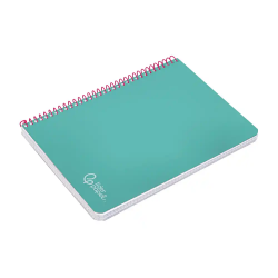 Cuaderno espiral liderpapel din a5 witty tapa dura 80h 90gr cuadro 4mm con margen color turquesa
