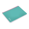 Cuaderno espiral liderpapel din a5 witty tapa dura 80h 90gr cuadro 4mm con margen color turquesa