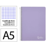 Cuaderno espiral liderpapel a5 witty tapa dura 80h 90gr cuadro 4mm con margen color violeta