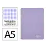 Cuaderno espiral liderpapel a5 witty tapa dura 80h 90gr cuadro 4mm con margen color violeta