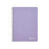 Cuaderno espiral liderpapel a5 witty tapa dura 80h 90gr cuadro 4mm con margen color violeta