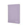 Cuaderno espiral liderpapel a5 witty tapa dura 80h 90gr cuadro 4mm con margen color violeta