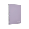 Cuaderno espiral liderpapel a5 witty tapa dura 80h 90gr cuadro 4mm con margen color violeta