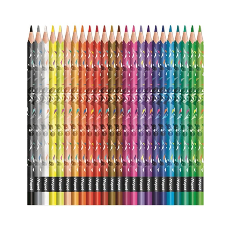 Lapices de colores maped mini cute triangular mina 2,9 mm caja de 24 unidades colores surtidos