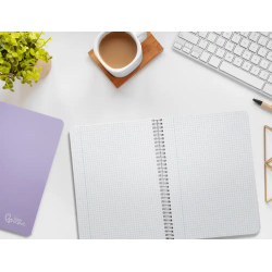Cuaderno espiral liderpapel a5 witty tapa dura 80h 90gr cuadro 4mm con margen color violeta