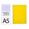 Cuaderno espiral liderpapel a5 witty tapa dura 80h 90gr cuadro 4mm con margen color amarillo