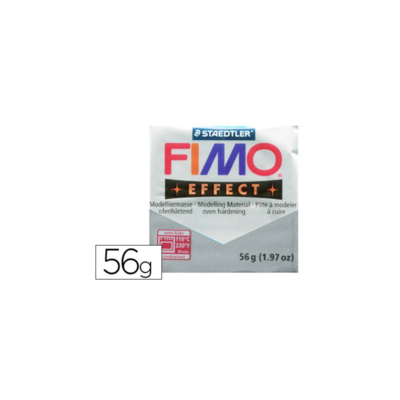 Pasta staedtler fimo effect 56 gr metalico plata