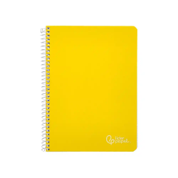 Cuaderno espiral liderpapel a5 witty tapa dura 80h 90gr cuadro 4mm con margen color amarillo
