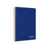 Cuaderno espiral liderpapel a5 witty tapa dura 80h 90gr cuadro 4mm con margen color azul marino