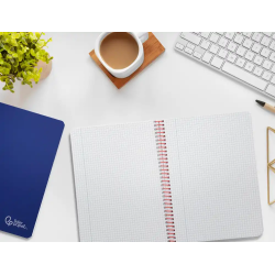 Cuaderno espiral liderpapel a5 witty tapa dura 80h 90gr cuadro 4mm con margen color azul marino
