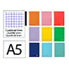 Cuaderno espiral liderpapel a5 witty tapa dura 80h 90gr cuadro 5mm con margen colores surtidos