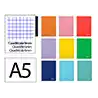 Cuaderno espiral liderpapel a5 witty tapa dura 80h 90gr cuadro 6mm con margen colores surtidos