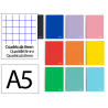 Cuaderno espiral liderpapel a5 witty tapa dura 80h 90gr cuadro 8mm con margen colores surtidos