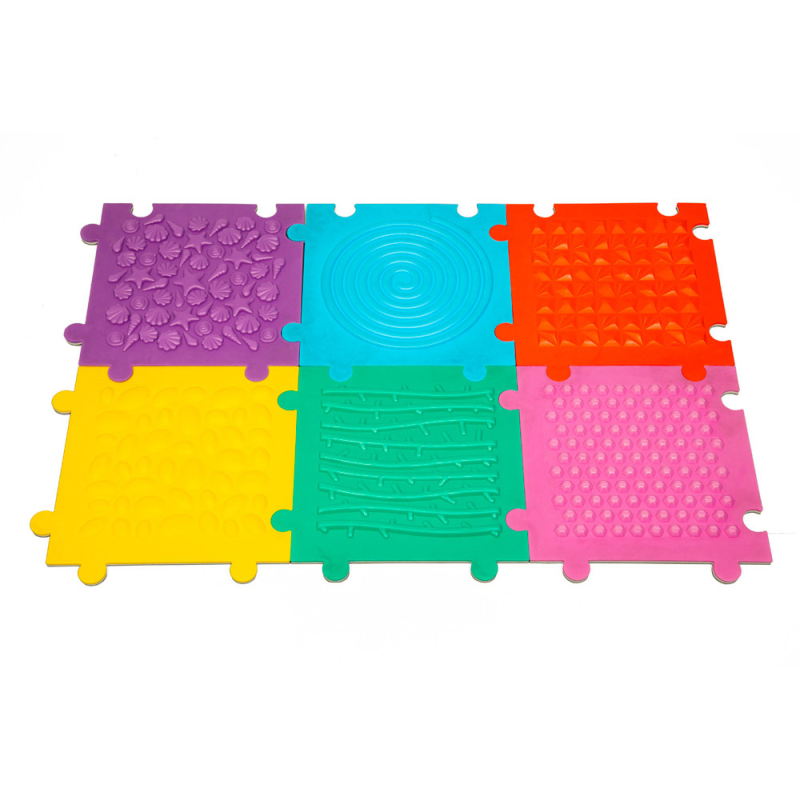 Suelo puzzle texturizado antideslizante set 6 unidades colores surtidos