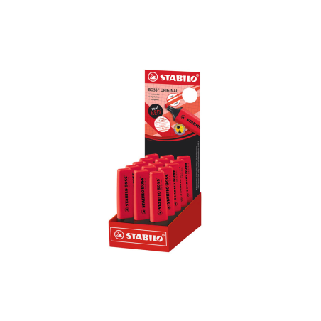 Rotulador stabilo boss fluorescente 70 rojo real expositor de 15 unidades