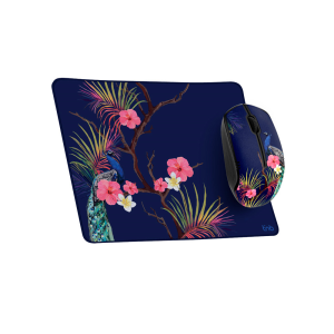 Alfombrilla de raton + raton inalambrico tnb tropic optico 1600 dpi
