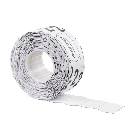 Etiquetas meto onduladas 26x12 mm blanca lisa adhesivo removible rollo de 1000 unidades