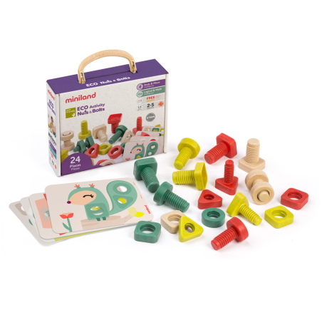 Juego didactico miniland eco activity nuts & bolts