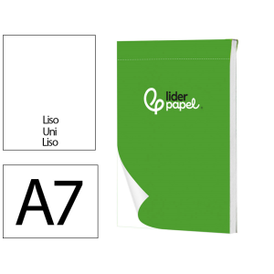 Bloc notas liderpapel liso a7 80 hojas 60g/m2 perforado