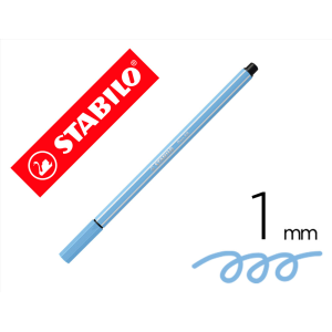 Rotulador stabilo acuarelable pen 68 azul claro punta gruesa 1mm