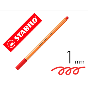 Rotulador stabilo punta de fib ra point 88 bermellon punta fina 0,4mm