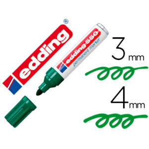 Rotulador edding punta fibra permanente 550 verde n. 4 punta redonda recargable
