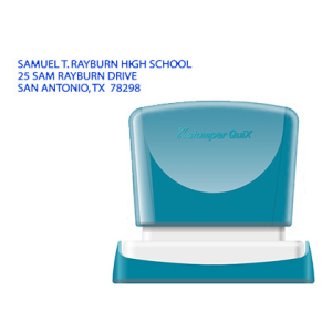 Sello x'stamper quix personalizable color azul medidas 14x60 mm q-14