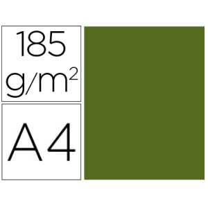 Cartulina guarro din a4 verde safari 185 gr paquete de 50 hojas