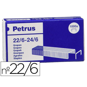 Grapas petrus nº 22/6 galvanizada caja de 1000 unidades