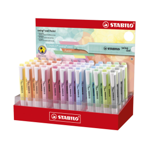 Rotulador stabilo fluorescente fino swing cool pastel expositor de 48 unidades colores surtidos