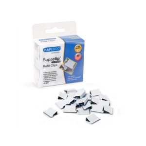Supaclips rapesco capacidad 40 hojas color blanco caja de 100 unidades