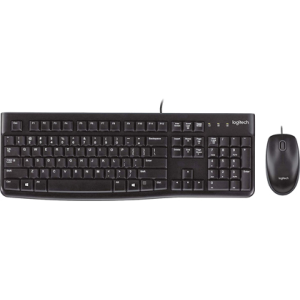 Set teclado + raton logitech mk120 usb con cable negro
