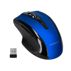 Raton q-connect optico inalambrico 1000 dpi receptor usb 2,4 ghz azul