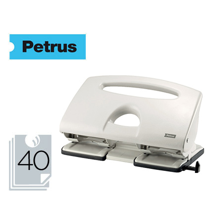 Taladrador petrus 505 metalico color gris 4 punzones capacidad 40 hojas