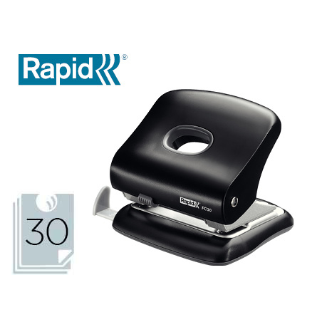 Taladrador rapid fc30 plastico color negro capacidad 30 hojas