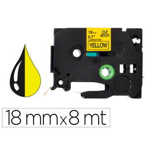 Cinta q-connect tze-641 amarillo-negro 18mm longitud 8 mt
