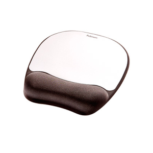 Alfombrilla para raton fellowes con reposamuñecas de espuma memory foam plata 230x196x20 mm