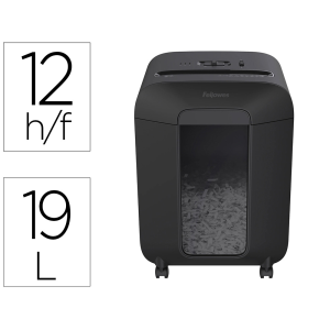 Destructora de documentos fellowes lx-85 capacidad de corte 12 hojas p4 destruye grapas clips y tarjetas