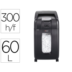 Destructora de documentos rexel optimum autofeed+ 300x eu capacidad de corte 300 hojas destruye grapas y clips