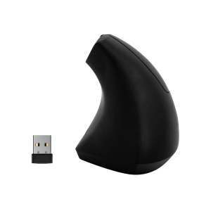 Raton q-connect optico inalambrico ergonomico vertical dpi 800/1200/1600 pilas aaa negro
